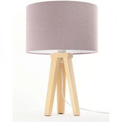 BPS Koncept Lampes De Chevet Enfant Lampe De Table Tissu Rose 30x30x46cm -Luminaires enfant Soldes lampe de table tissu rose 30x30x46cm 20