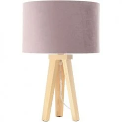 BPS Koncept Lampes De Chevet Enfant Lampe De Table Tissu Rose 30x30x46cm