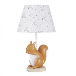 Maisons Du Monde Lampes De Chevet Enfant Lampe Ă©cureuil Orange Et Abat-jour En Coton Motifs Animaux De La ForĂȘt