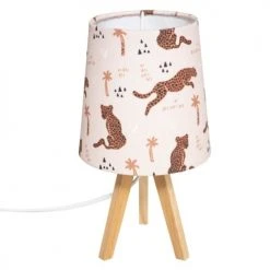 Decoratie Lampes De Chevet Enfant Lampe En Bois Panthère H23,5cm