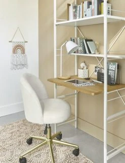 Maisons Du Monde Lampes De Chevet Enfant Lampe En Métal Blanc Et Hévéa -Luminaires enfant Soldes lampe en metal blanc et hevea 1000 4 6 215666 5