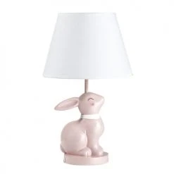 Maisons Du Monde Lampes De Chevet Enfant Lampe Lapin En Céramique Rose Abat-jour Blanc