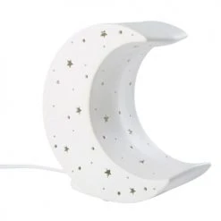 Maisons Du Monde Lampes De Chevet Enfant Lampe Lune En Porcelaine Ajourée Blanche