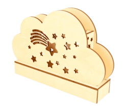 Artemio Lampes De Chevet Enfant Lampe Nuage En Bois à Décorer 25x13,7cm