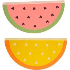 A Little Lovely Company Objets Déco Enfant Lot De 2 Décorations à Poser En Bois PastÚque