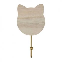 Decoratie Portemanteaux Et Patères Enfant Lot De 3 Patères Bois Chat Naturel -Luminaires enfant Soldes lot de 3 pateres bois chat naturel 2