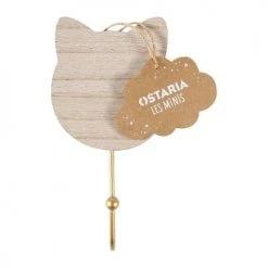 Decoratie Portemanteaux Et Patères Enfant Lot De 3 Patères Bois Chat Naturel -Luminaires enfant Soldes lot de 3 pateres bois chat naturel 4