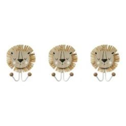 Decoratie Portemanteaux Et Patères Enfant Lot De 3 Patères Lion -Luminaires enfant Soldes lot de 3 pateres lion 3