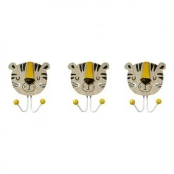 Decoratie Portemanteaux Et Patères Enfant Lot De 3 Patères Tigre