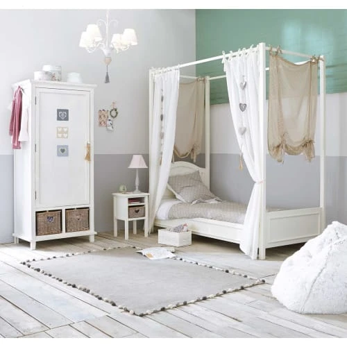 Maisons Du Monde Suspensions Enfant Lustre En Métal Blanc Effet Vieilli Et Pompon Cœur 5 Maisons Du Monde Suspensions Enfant Lustre En Métal Blanc Effet Vieilli Et Pompon Cœur – Image 5