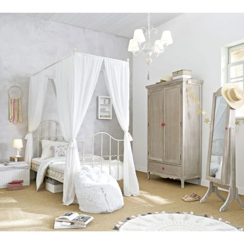 Maisons Du Monde Suspensions Enfant Lustre En Métal Blanc Effet Vieilli Et Pompon Cœur 4 Maisons Du Monde Suspensions Enfant Lustre En Métal Blanc Effet Vieilli Et Pompon Cœur – Image 4