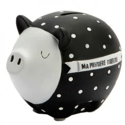 Amadeus Objets Déco Enfant Ma Première Tirelire Cochon Noir