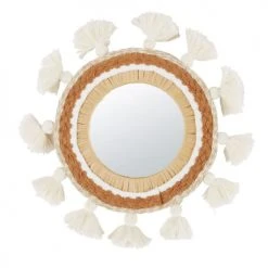 Maisons Du Monde Miroirs Enfant Miroir Beige Et Terracotta à Pompons D30