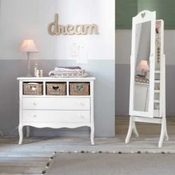 Maisons Du Monde Miroirs Enfant Miroir Psyché Avec Rangement Blanc 42x160 -Luminaires enfant Soldes miroir psyche avec rangement blanc 42x160 1000 15 10 150890 2