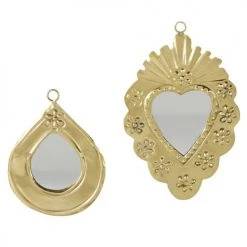 Maisons Du Monde Miroirs Enfant Miroirs En Laiton Doré Mat (x2) 11x16