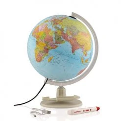 Tecnodidattica Objets Déco Enfant PARLAMONDO - Globe Terrestre, Lumineux, Interactif, 30 Cm, En Français