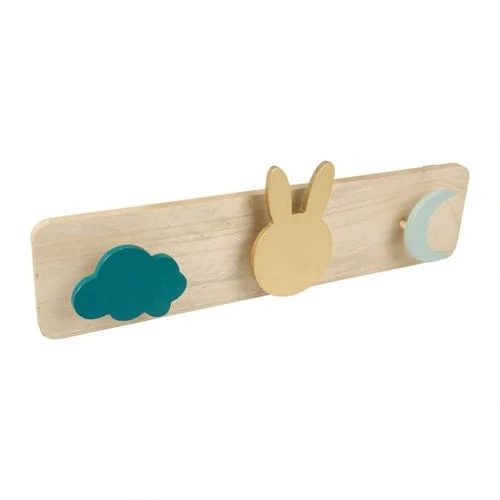 Decoratie Portemanteaux Et Patères Enfant Patère Bois Lapin Vert Doré 2 Decoratie Portemanteaux Et Patères Enfant Patère Bois Lapin Vert Doré – Image 2