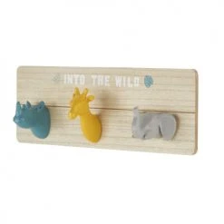 Maisons Du Monde Portemanteaux Et Patères Enfant Patère Enfant 3 Crochets Animaux Jaune, Grise Et Verte