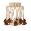 Maisons Du Monde Suspensions Enfant Petit Abat-jour Pour Suspension En Raphia Beige Et Pompons Rouge Brique D18
