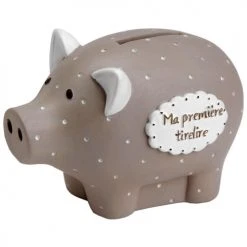 Amadeus Objets Déco Enfant Petite Tirelire Cochon Beige