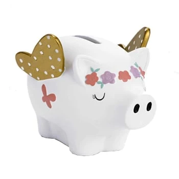 Amadeus Objets Déco Enfant Petite Tirelire Cochon Blanc Avec Des Ailes 3 Amadeus Objets Déco Enfant Petite Tirelire Cochon Blanc Avec Des Ailes – Image 3