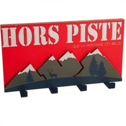 Wadiga Portemanteaux Et Patères Enfant Portemanteau Mural Bois 4 Crochets Hors Piste - 30x16cm