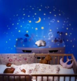 Pabobo Veilleuses Pour Bébé Projecteur Musical D'étoiles Beige USB -Luminaires enfant Soldes projecteur musical d etoiles beige usb 3