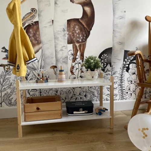 Alice's Garden Portemanteaux Et Patères Enfant Rangement à Chaussures Porte-manteau Pour Enfant En Pin Naturel Blanc 2 Alice's Garden Portemanteaux Et Patères Enfant Rangement à Chaussures Porte-manteau Pour Enfant En Pin Naturel Blanc – Image 2