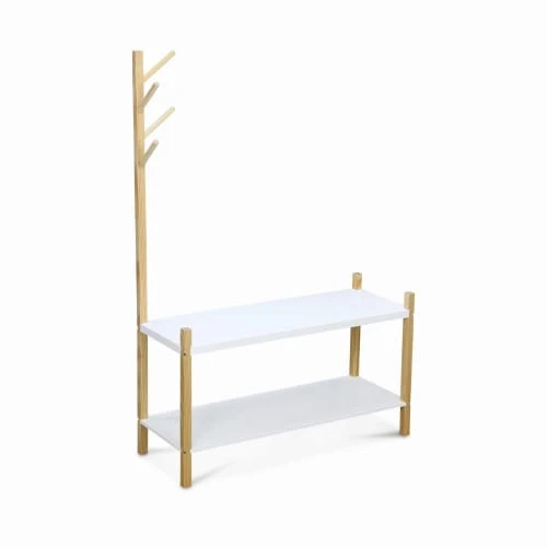 Alice's Garden Portemanteaux Et Patères Enfant Rangement à Chaussures Porte-manteau Pour Enfant En Pin Naturel Blanc 1 Alice's Garden Portemanteaux Et Patères Enfant Rangement à Chaussures Porte-manteau Pour Enfant En Pin Naturel Blanc