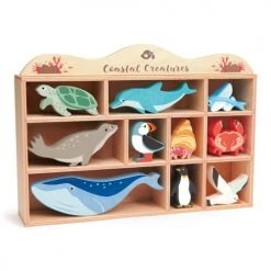 Tender Leaf Toys Objets Déco Enfant Set Animaux En Bois Marin