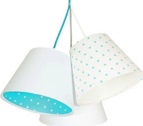 BPS Koncept Suspensions Enfant Suspension Enfant Abat-jour Blanc Et Bleu 50x50x30 2 BPS Koncept Suspensions Enfant Suspension Enfant Abat-jour Blanc Et Bleu 50x50x30 – Image 2