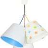 BPS Koncept Suspensions Enfant Suspension Enfant Abat-jour Blanc Et Bleu 50x50x30