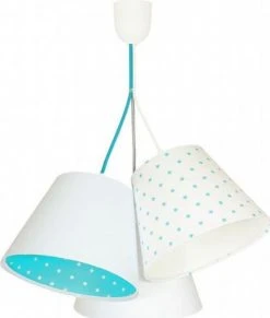 BPS Koncept Suspensions Enfant Suspension Enfant Abat-jour Blanc Et Bleu 50x50x30