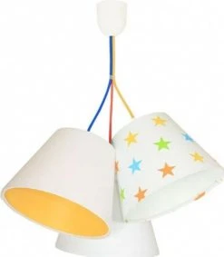 BPS Koncept Suspensions Enfant Suspension Enfant Abat-jour Blanc Et Orange 50x50x30