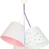 BPS Koncept Suspensions Enfant Suspension Enfant Abat-jour Blanc Et Rose 50x50x30
