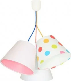 BPS Koncept Suspensions Enfant Suspension Enfant Abat-jour Blanc Et Rose 50x50x30