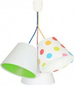 BPS Koncept Suspensions Enfant Suspension Enfant Abat-jour Blanc Et Vert 50x50x30