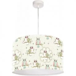 BPS Koncept Suspensions Enfant Suspension Enfant Abat-jour Tissu Beige Et Blanc ø 30