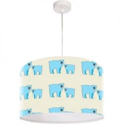 BPS Koncept Suspensions Enfant Suspension Enfant Abat-jour Tissu Bleu Et Blanc Et Beige ø 30