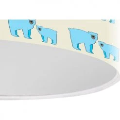 BPS Koncept Suspensions Enfant Suspension Enfant Abat-jour Tissu Bleu Et Blanc Et Beige ø 50 -Luminaires enfant Soldes suspension enfant abat jour tissu bleu et blanc et beige oe 50 3