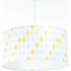 BPS Koncept Suspensions Enfant Suspension Enfant Abat-jour Tissu Bleu Et Blanc Et Jaune ø 50 10 BPS Koncept Suspensions Enfant Suspension Enfant Abat-jour Tissu Bleu Et Blanc Et Jaune ø 50 -Luminaires enfant Soldes suspension enfant abat jour tissu bleu et blanc et jaune oe 50 4