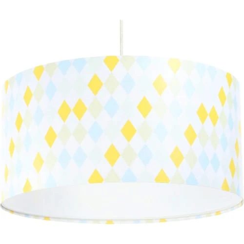 BPS Koncept Suspensions Enfant Suspension Enfant Abat-jour Tissu Bleu Et Blanc Et Jaune ø 50 1 BPS Koncept Suspensions Enfant Suspension Enfant Abat-jour Tissu Bleu Et Blanc Et Jaune ø 50