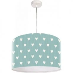 BPS Koncept Suspensions Enfant Suspension Enfant Abat-jour Tissu Bleu Et Blanc ø 30