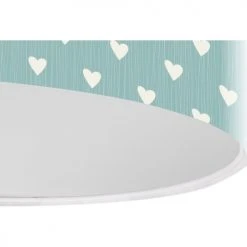 BPS Koncept Suspensions Enfant Suspension Enfant Abat-jour Tissu Bleu Et Blanc ø 40 -Luminaires enfant Soldes suspension enfant abat jour tissu bleu et blanc oe 40 9