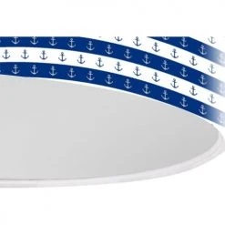 BPS Koncept Suspensions Enfant Suspension Enfant Abat-jour Tissu Bleu Et Blanc ø 50 -Luminaires enfant Soldes suspension enfant abat jour tissu bleu et blanc oe 50 3