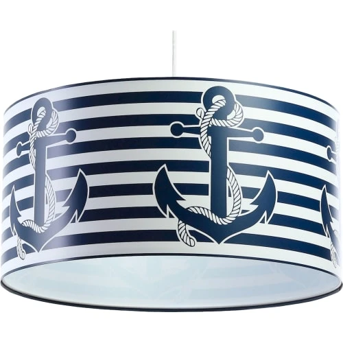 BPS Koncept Suspensions Enfant Suspension Enfant Abat-jour Tissu Bleu Et Blanc ø 50 1 BPS Koncept Suspensions Enfant Suspension Enfant Abat-jour Tissu Bleu Et Blanc ø 50