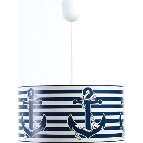 BPS Koncept Suspensions Enfant Suspension Enfant Abat-jour Tissu Bleu Et Blanc ø 50 6 BPS Koncept Suspensions Enfant Suspension Enfant Abat-jour Tissu Bleu Et Blanc ø 50 – Image 6