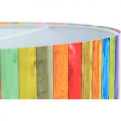 BPS Koncept Suspensions Enfant Suspension Enfant Abat-jour Tissu Multicolore Et Blanc ø 30 -Luminaires enfant Soldes suspension enfant abat jour tissu multicolore et blanc oe 30 17