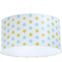 BPS Koncept Suspensions Enfant Suspension Enfant Abat-jour Tissu Multicolore Et Blanc ø 30