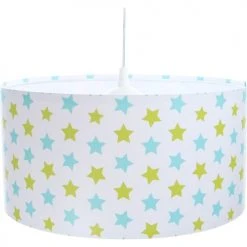 BPS Koncept Suspensions Enfant Suspension Enfant Abat-jour Tissu Multicolore Et Blanc ø 30 -Luminaires enfant Soldes suspension enfant abat jour tissu multicolore et blanc oe 30 37